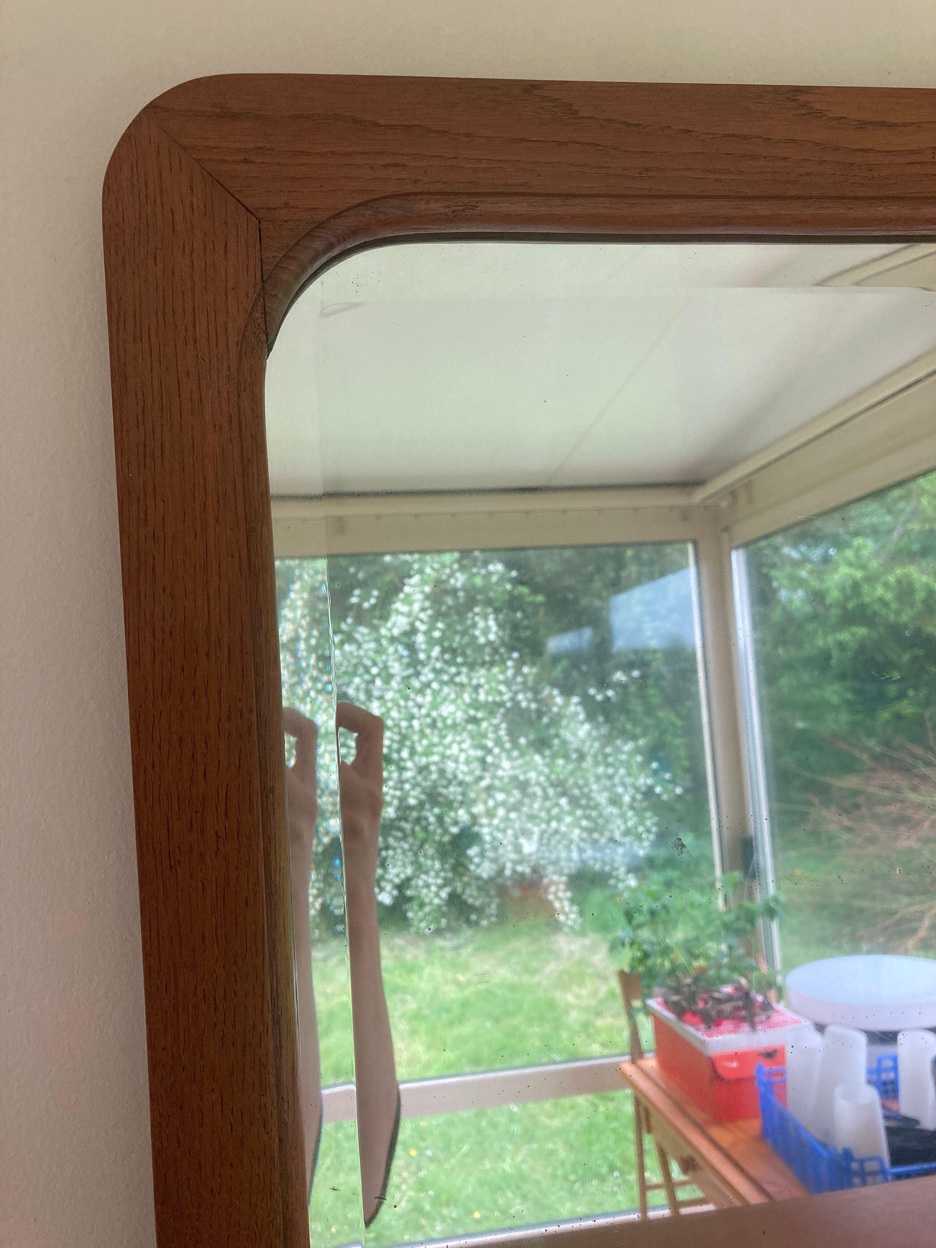 Antique mercury mirror with spots - solid wood