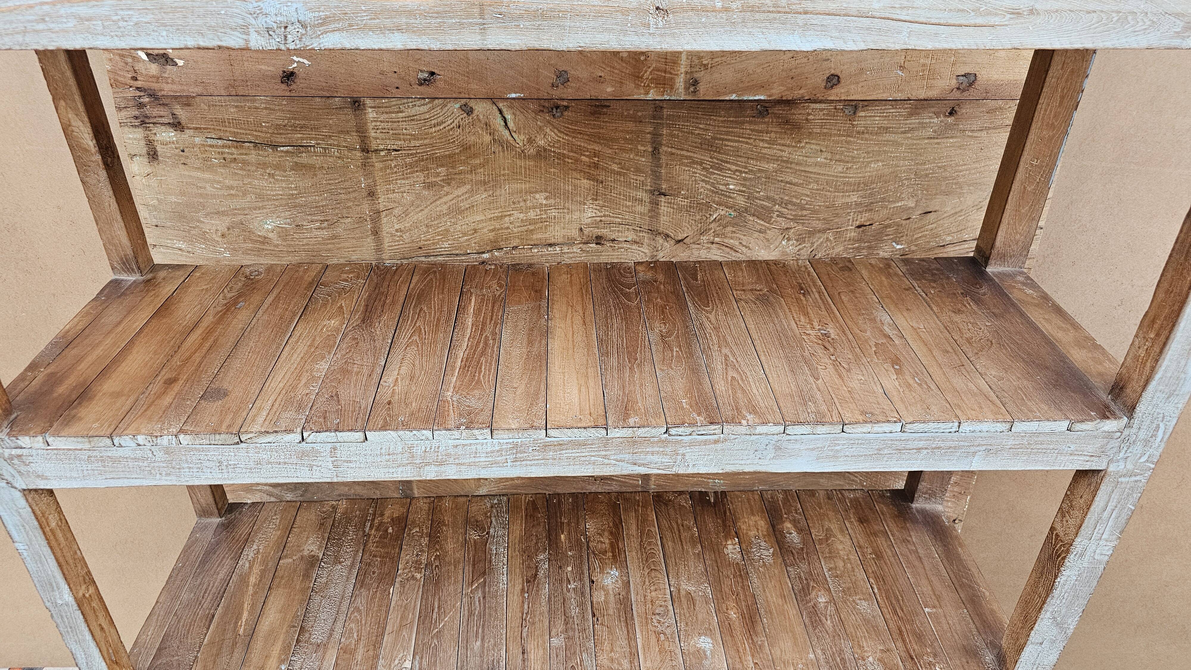 Old rack - workshop shelf in Burmese teak