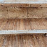 Ancien rack - étagère d'atelier en teck birman