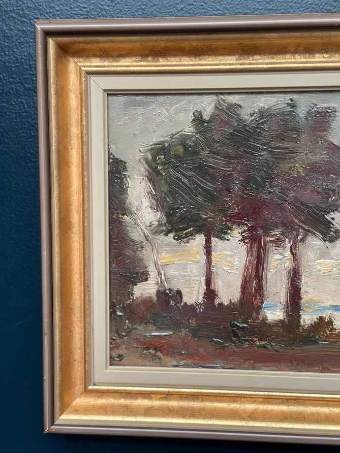 Original Swedish Oil on Panel – “Trees” by Cz – Signed – Vintage & Framed –