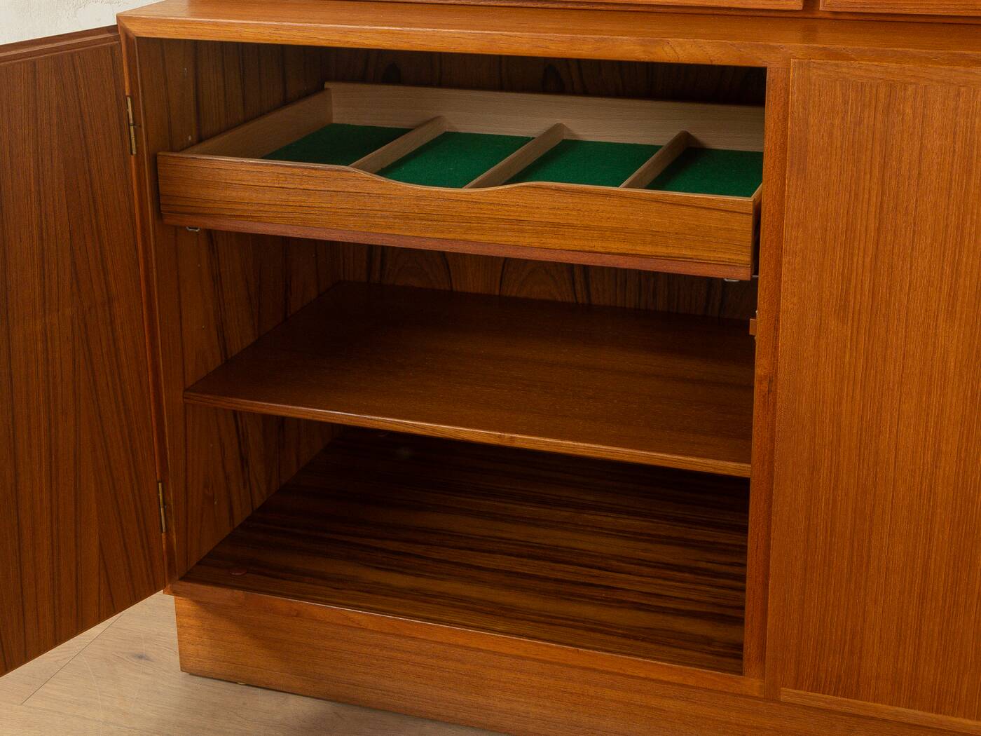 Classic two-piece display cabinet from the 1960s