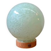 Clichy glass table lamp in water green