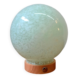 Lampe à poser verre de Clichy vert d'eau