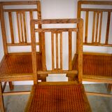 "Reconstruction" chairs 40/50 in oak and trompe l'oeil canning