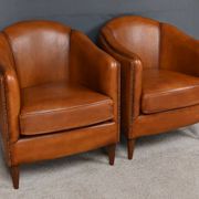 Pair of Solange club armchairs in sheepskin leather – reproduction