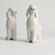 White Hand-Painted Porcelain Poodle Dogs by Lomonosov, Soviet, 1960s, Set of 2