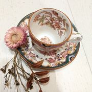 Tasses et soucoupes porcelaine fine Sarreguemines ancienne