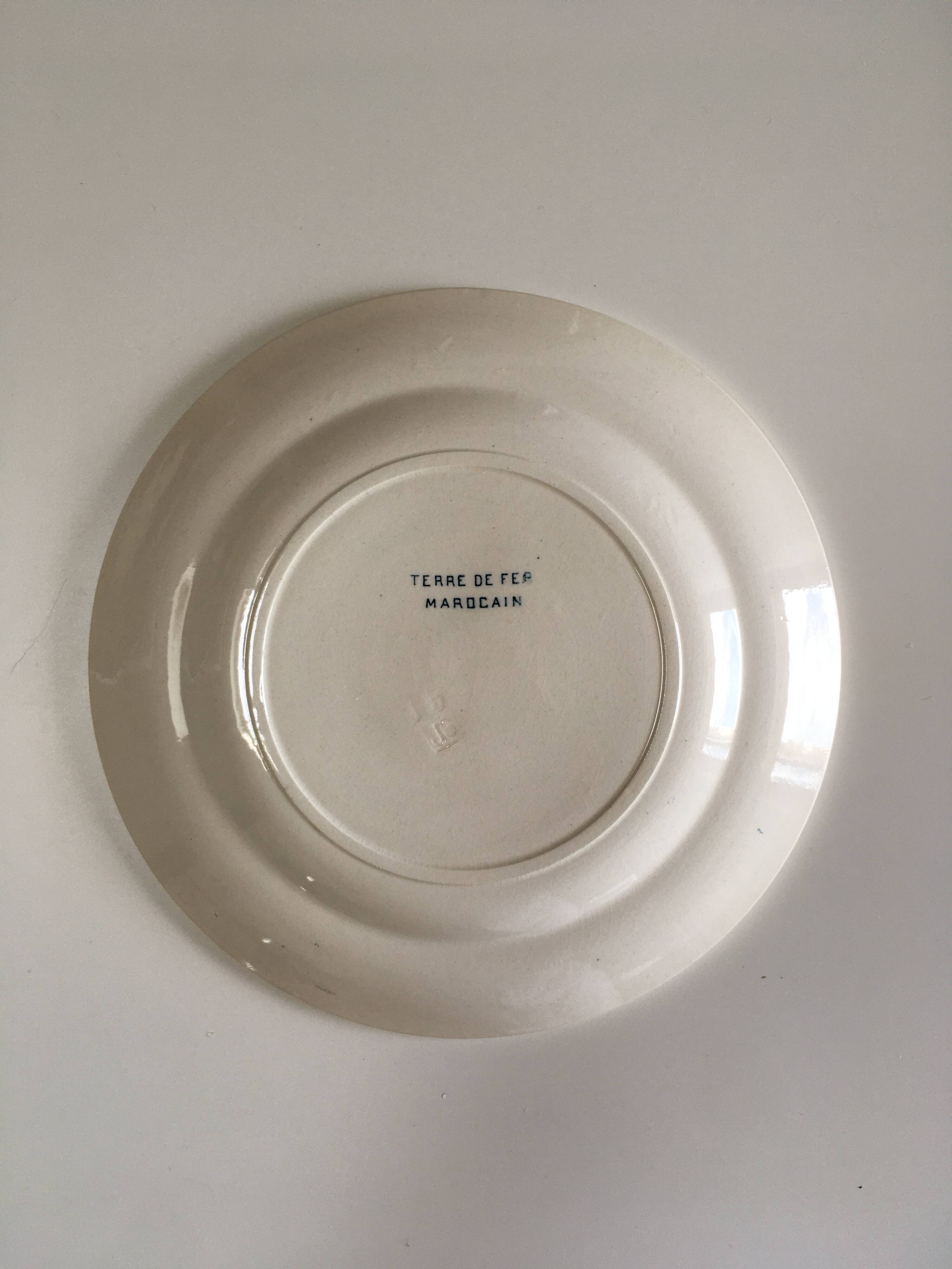 8 plates Moroccan model in earthenware - French manufacture
