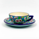 Cup and saucer "apple blossom" D188, Longwy enamels, 1930