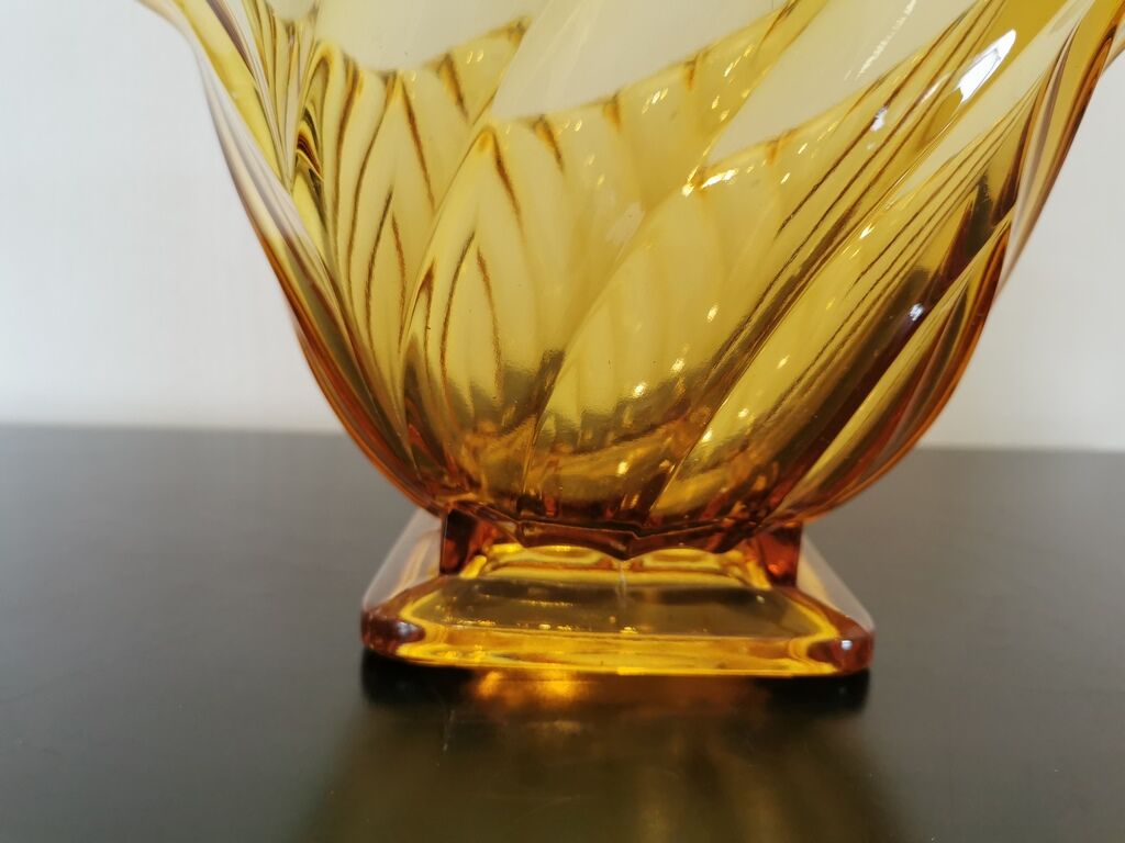 Glass cut style art deco yellow