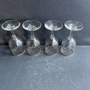 4 Verres à porto Daum putoisés or