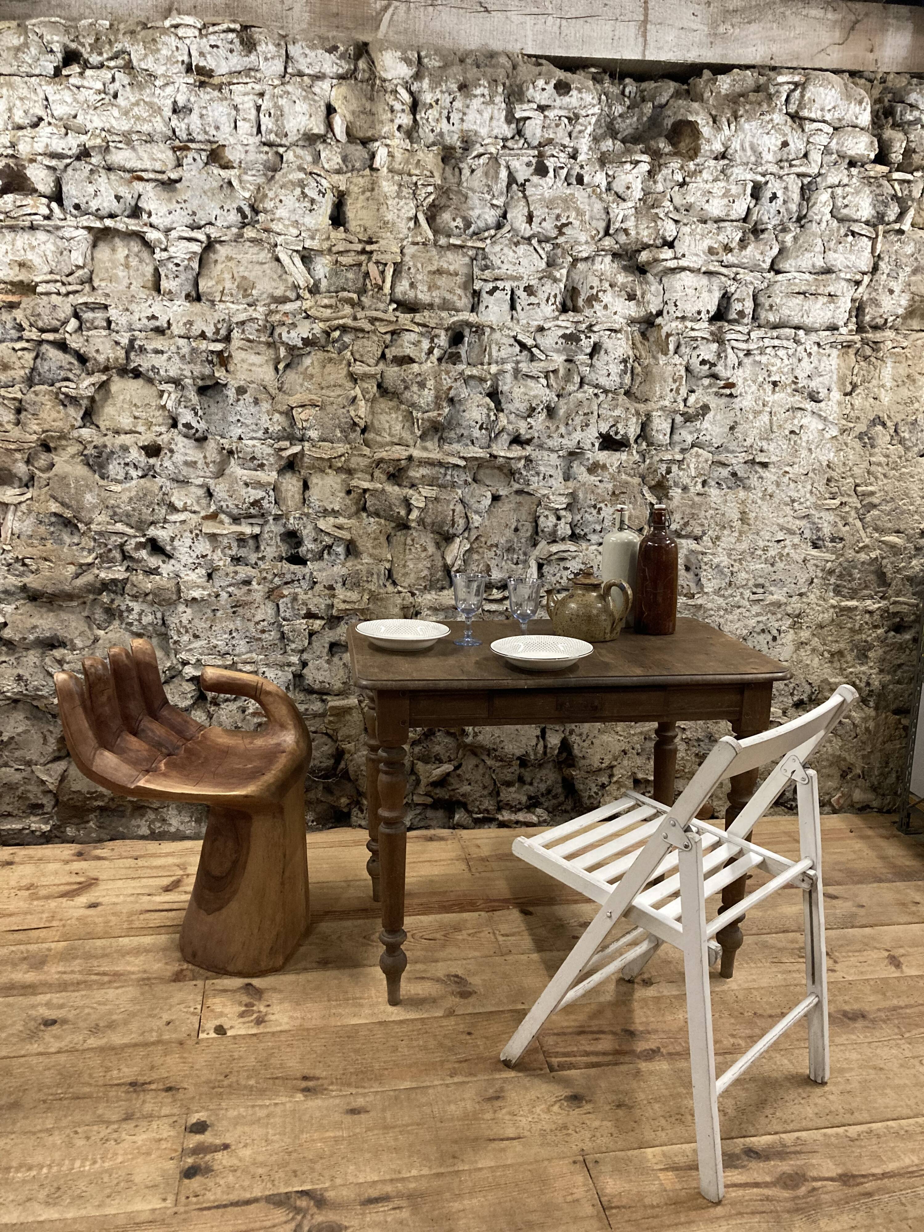 Rectangular wooden farmhouse table turned 90cm or old desk