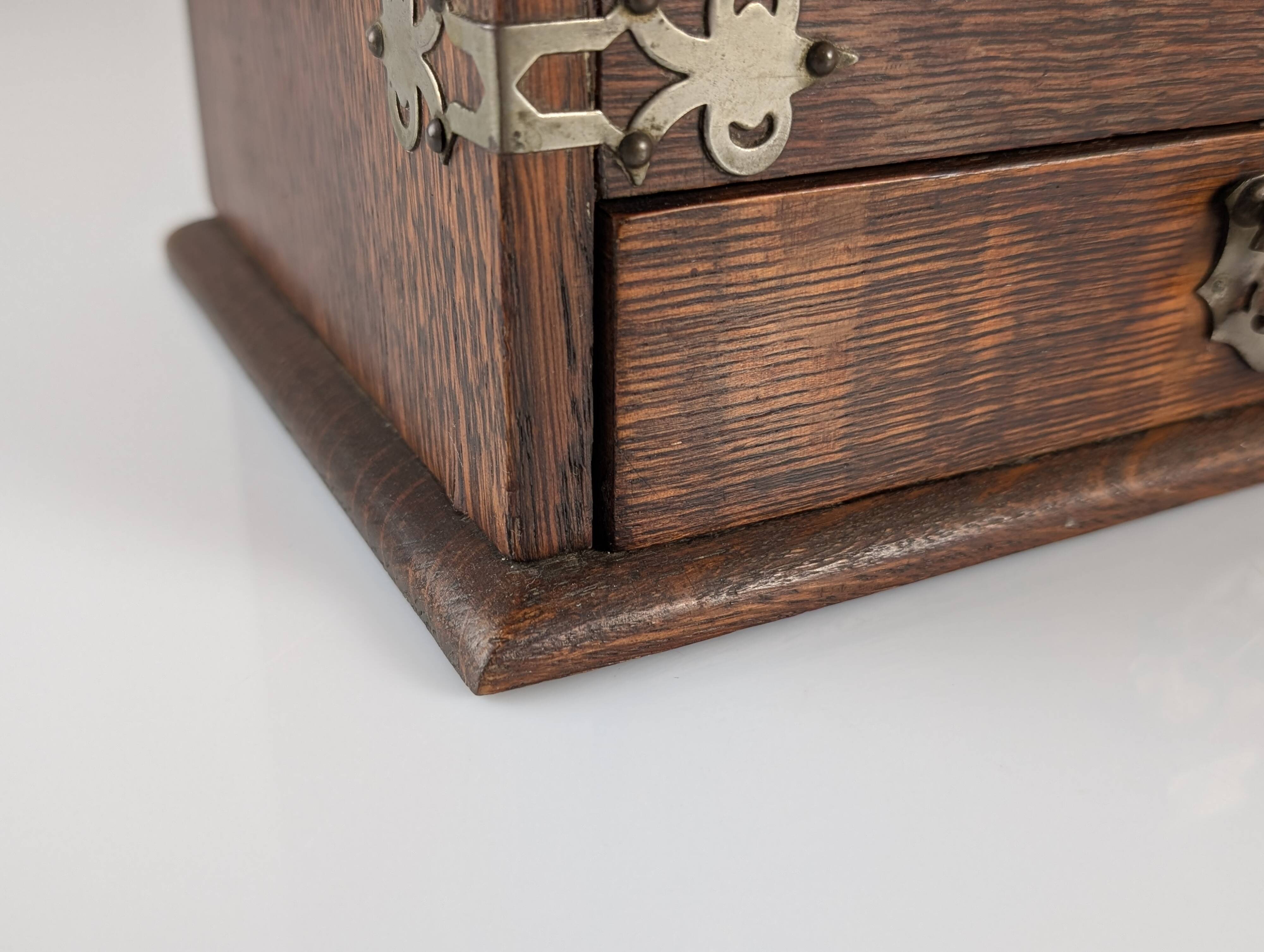 Victorian Oak Writing Cabinet with Automatic Tambour, 19th Century