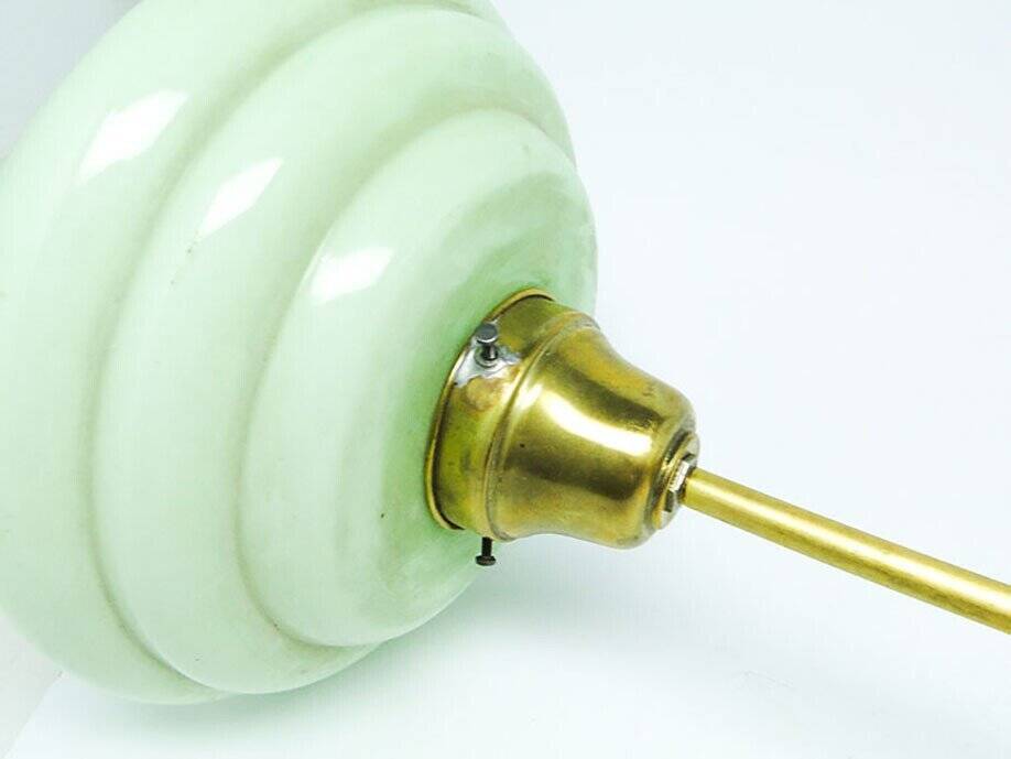 Mid-century glass and brass pendant lamp, 1950s