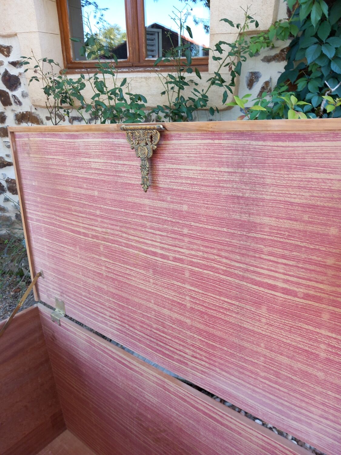 Antique carved wooden chest