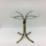 Hollywood regency brass side table, 1970's