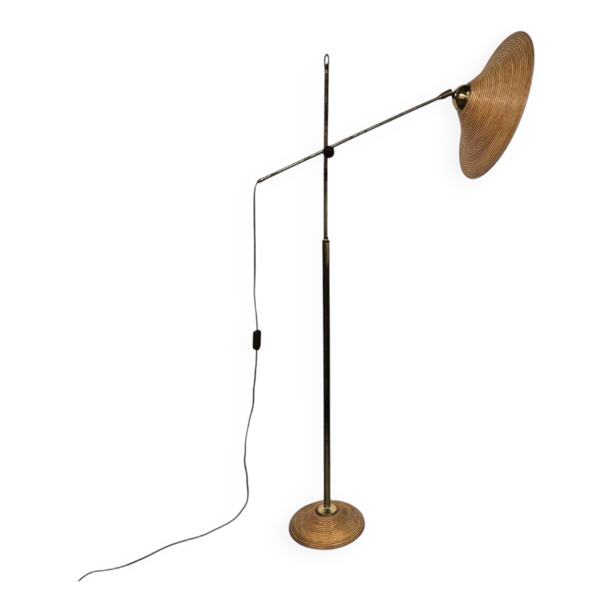 Pencil reed / split reed / floor lamp 1960s / fishing rod lamp