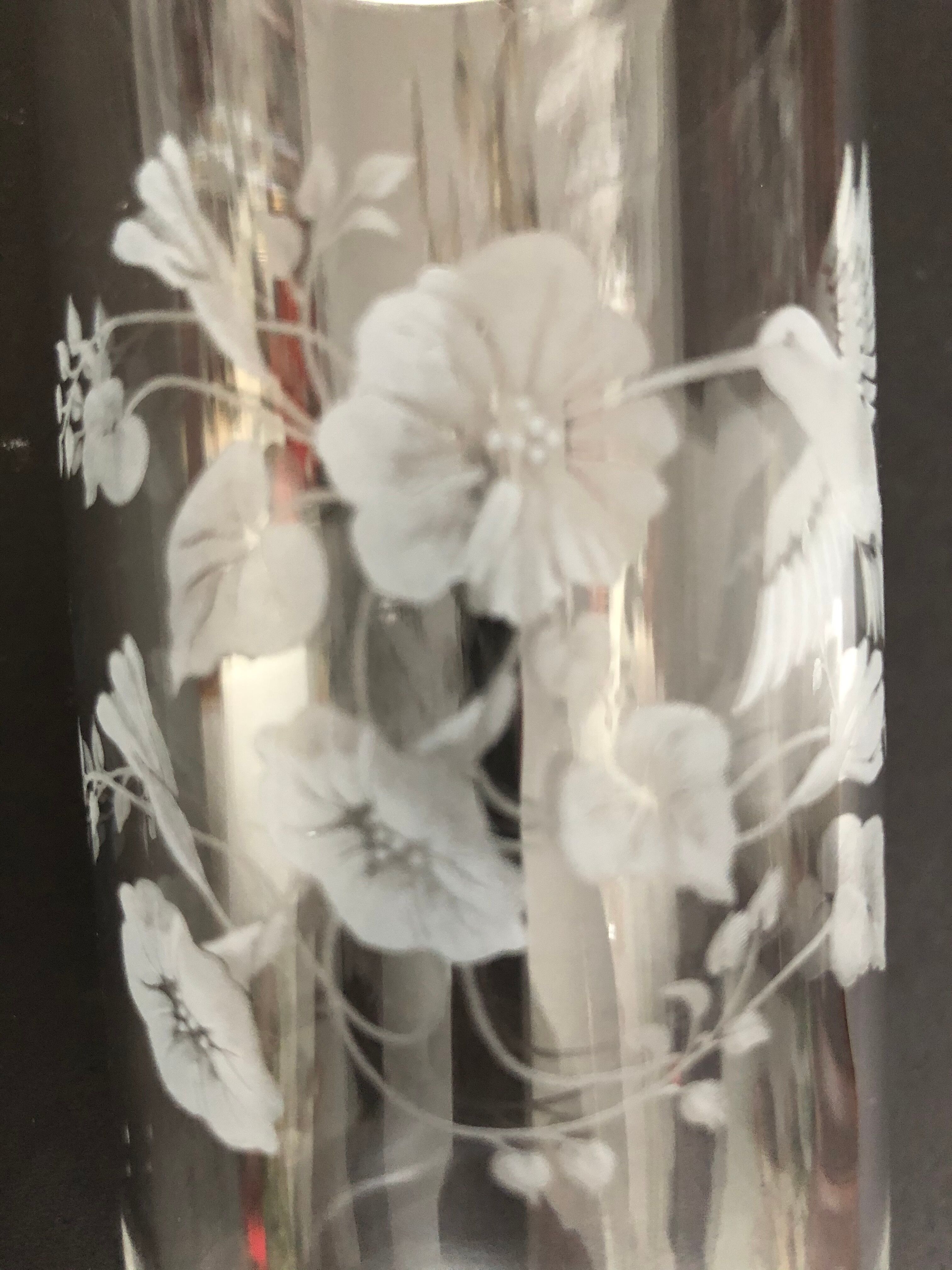 8 cut crystal orangeade glasses