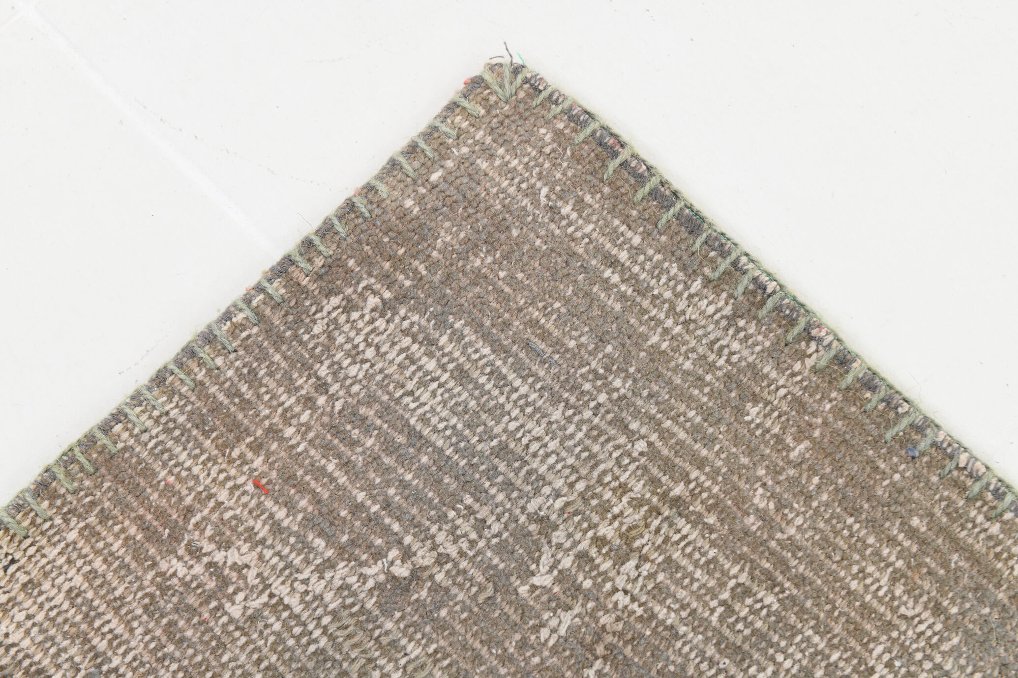 Gray & bronze patchwork tapis rug, 247x172cm