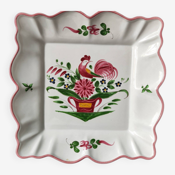 Large dish / pottery from the chapelle des pots / rooster decor