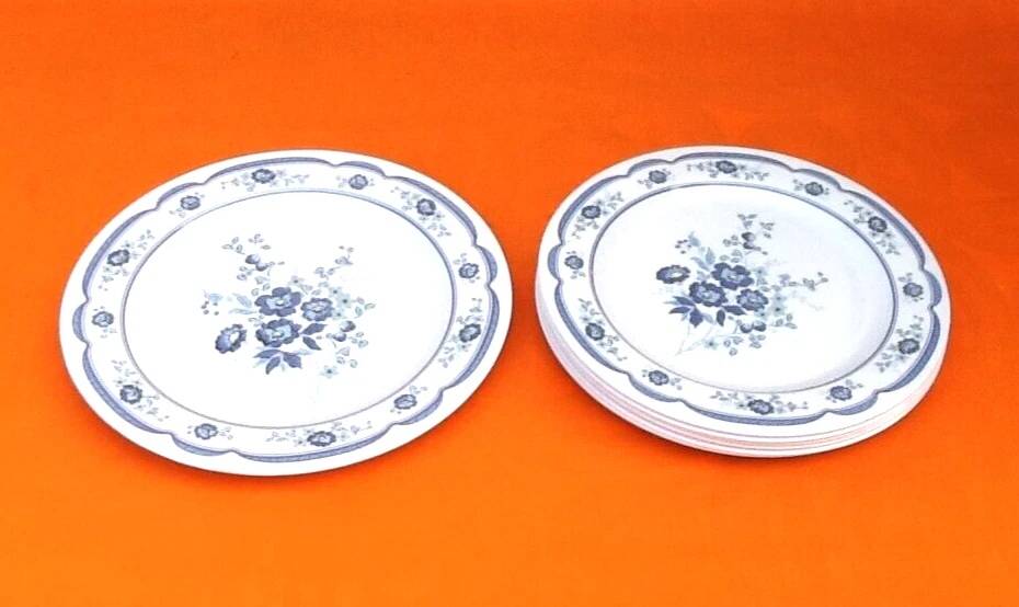 6 Assiettes plates / 1 Plat de service Décor floral