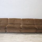 Modular Velvet Sofa by Busnelli, Italy, 1970s