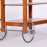 Restored ArtDeco Walnut Trolley, Revived Polish, France, 1920s