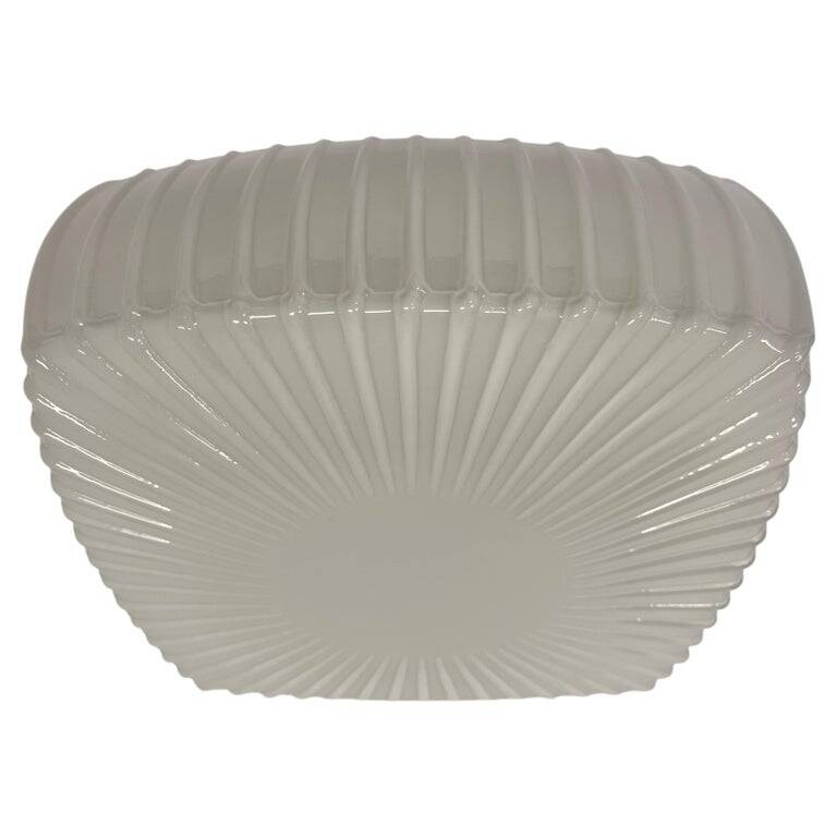 Midcentury Glass Ceiling Lamp/Flush Mount or Wall Lamp, 1970s - Czechoslovakia