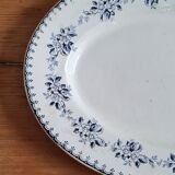 Oval serving dish in iron earth