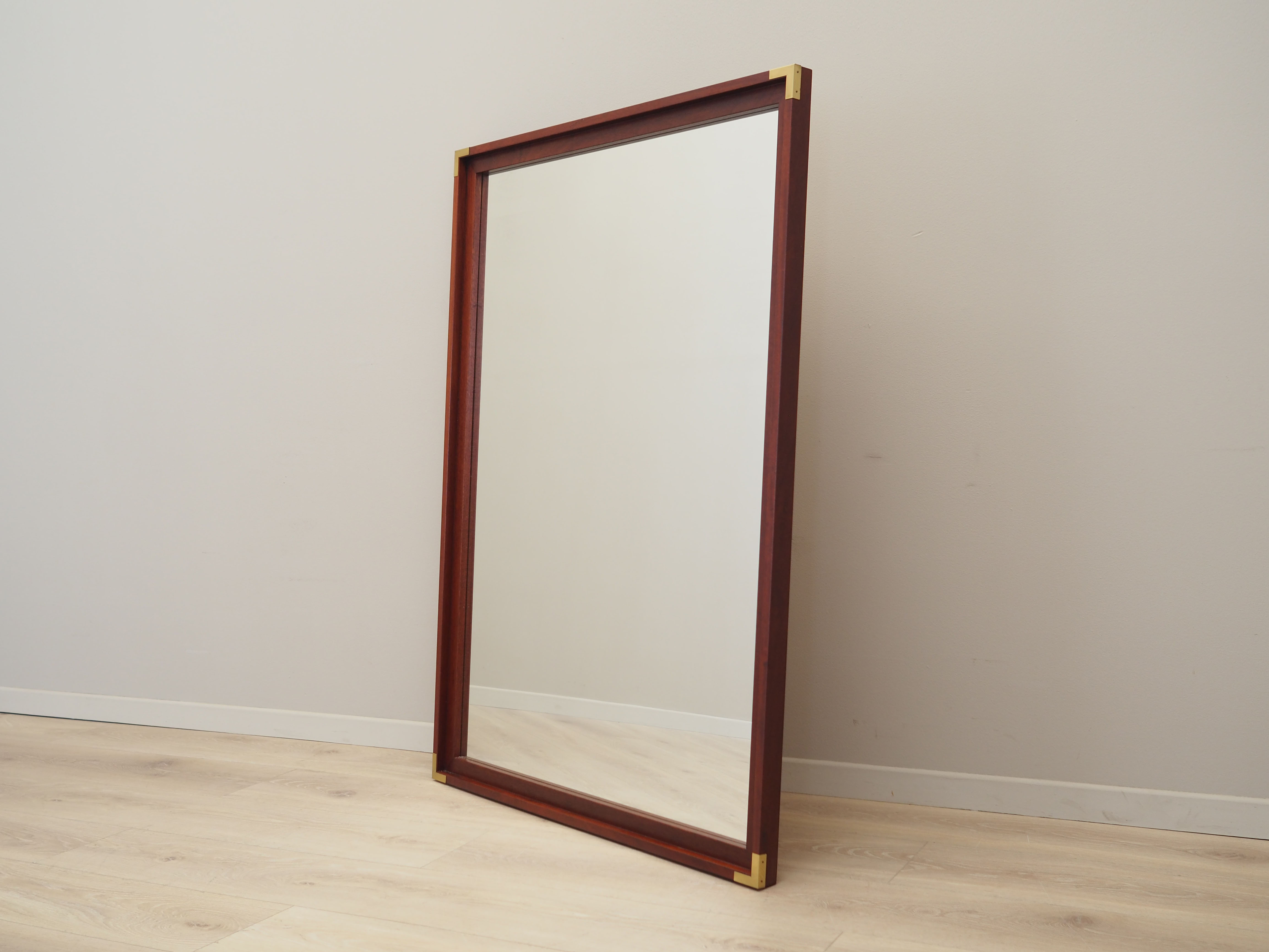 Mahogany-framed mirror, Danish design, 1970s, production: Denmark