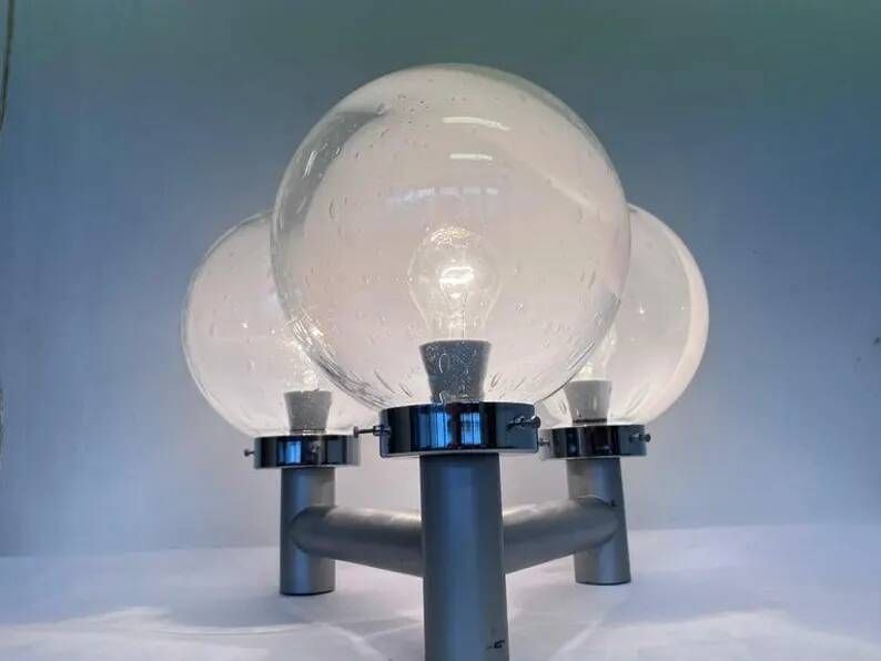 Rare XXL Mid Century Art Glass Wall Hotel Light / Lamp - Around 1970s