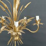 Gilded candlestick with ears of wheat, Hollywood Regency, circa 1960