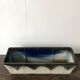West Germany style blue ceramic planter or pot holder