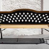 Wood and cast iron garden bench