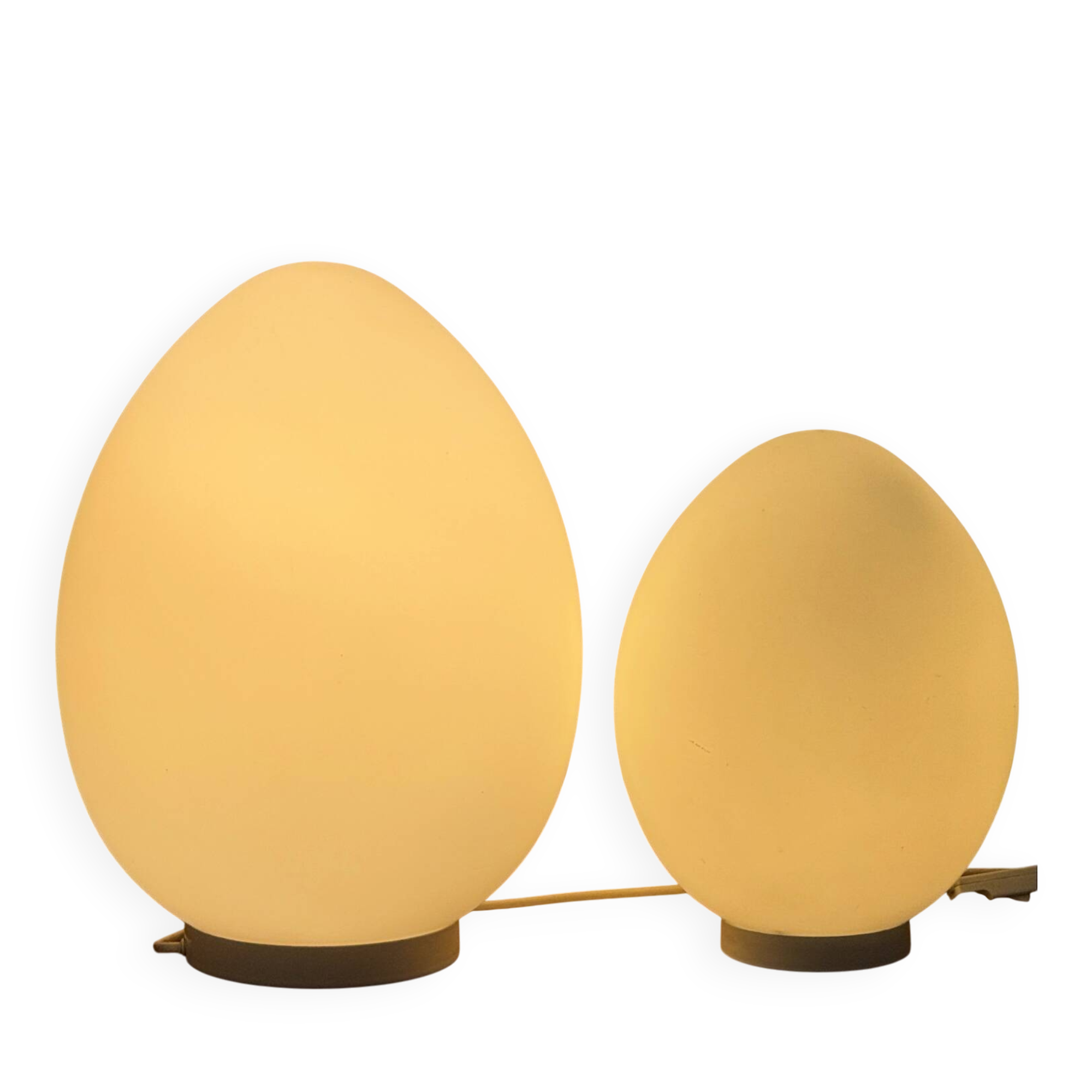 Duo de lampes œuf vintage 1970