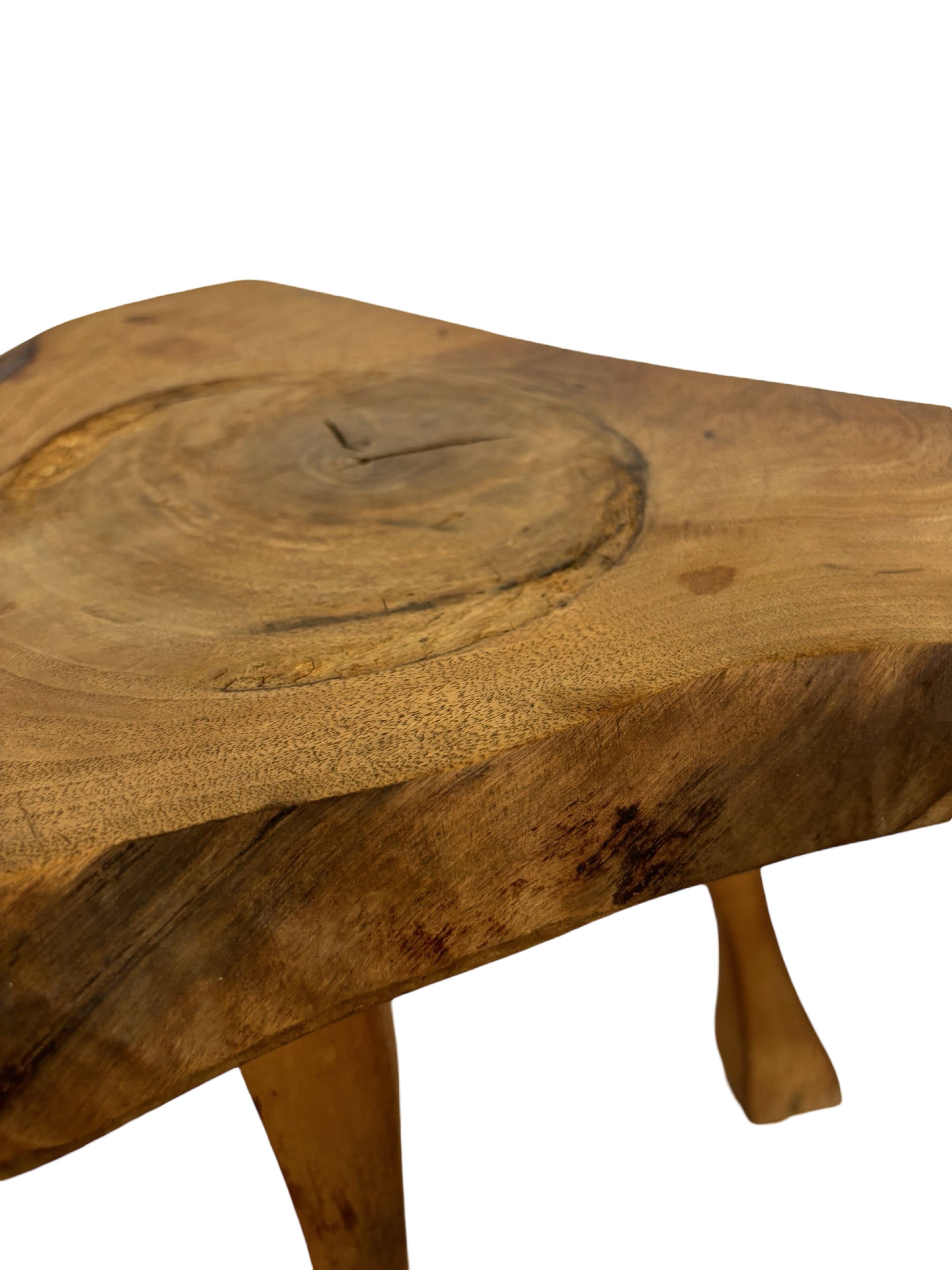 Vintage wooden side table  natural design small table