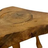 Vintage wooden side table  natural design small table