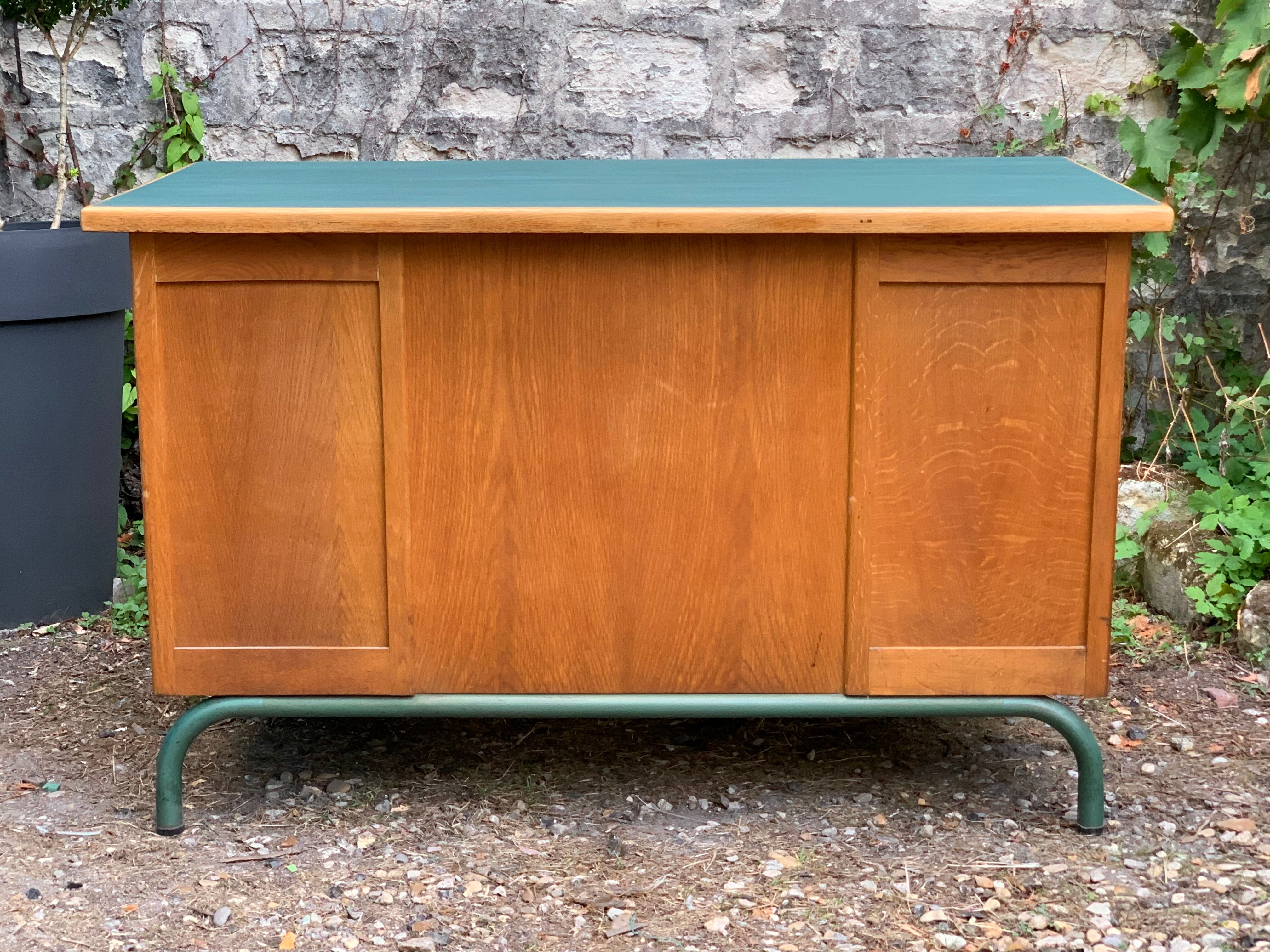 1950s schoolmaster's desk in solid oak