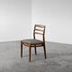 Vintage Mid-Century Danish Modern Elegant Teak & Grey Fabric Chairs, 1960s