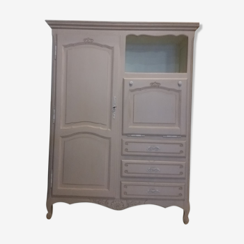 Pink patinated solid oak cabinet