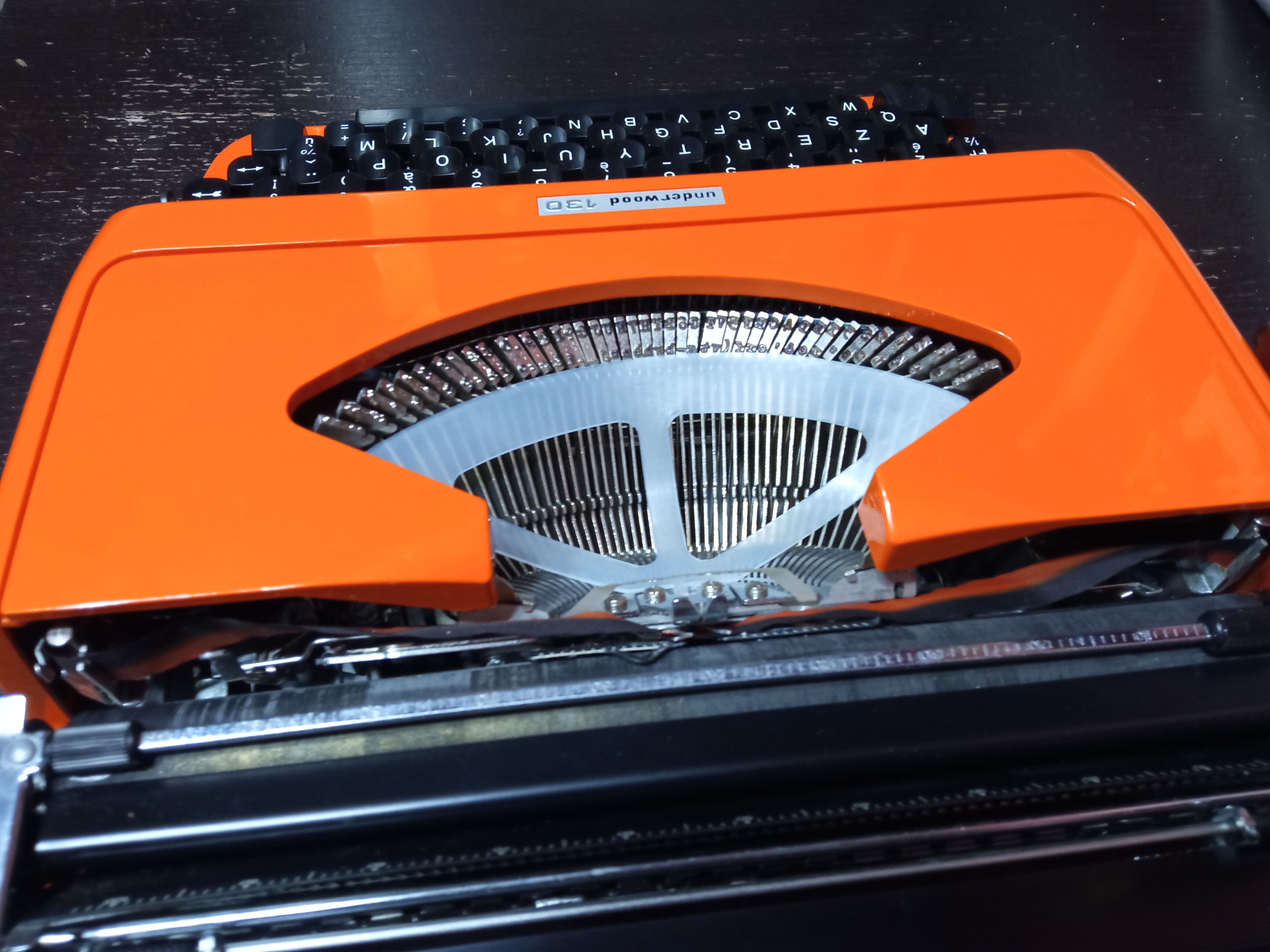 Underwood 130 orange/vermilion typewriter