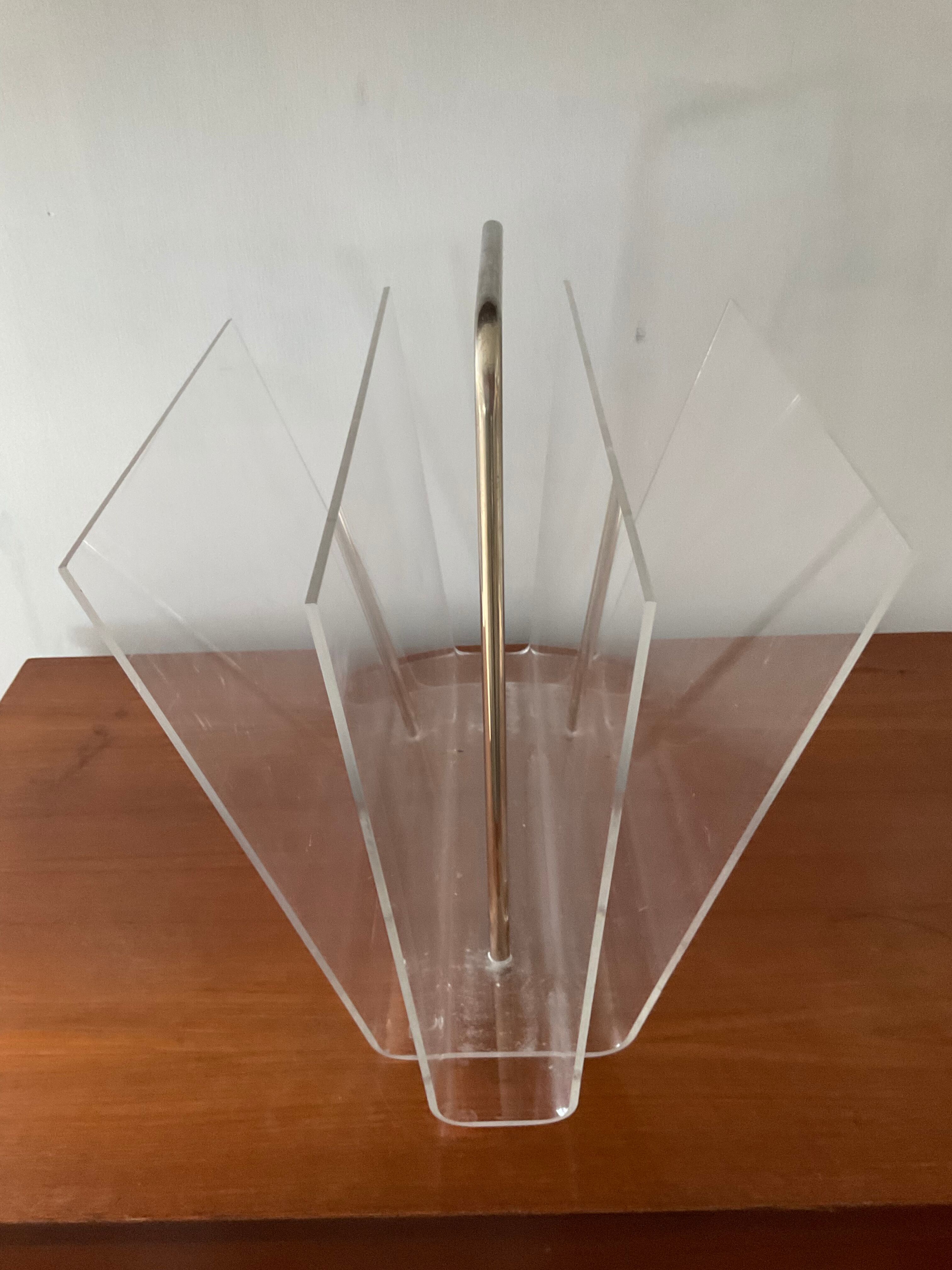 Vintage Plexiglas magazine holders from the 70s and 80s