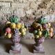 Pair of painted plaster Médicis vases