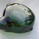 Sculptural ashtray in emerald green glass