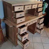 Antique desk with 15 drawers, professional furniture.
