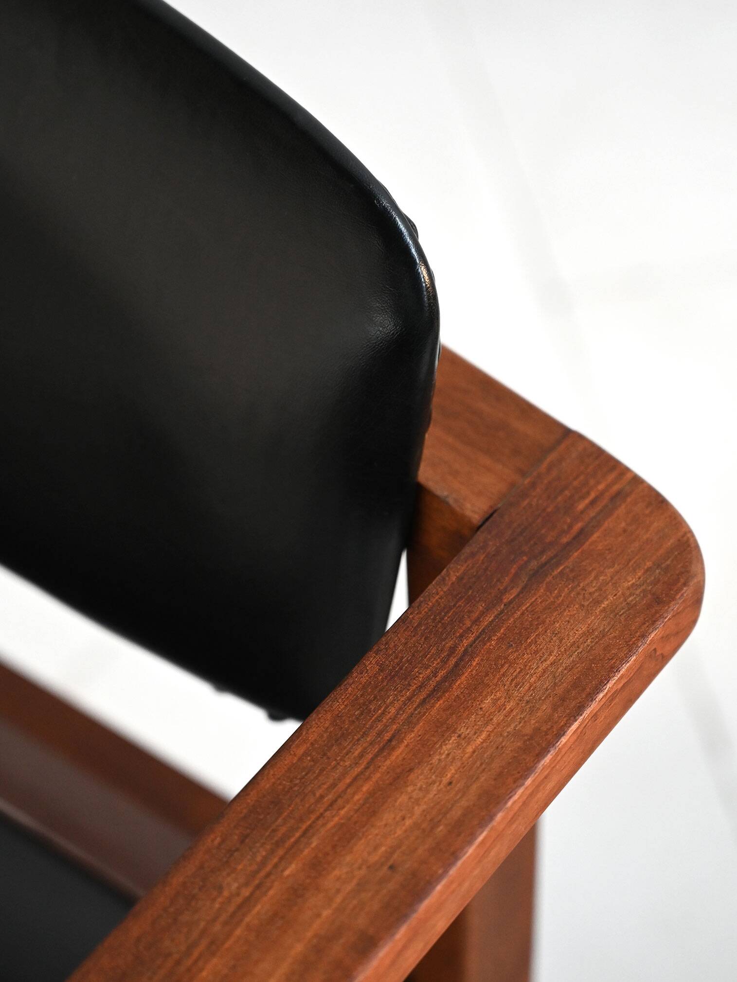Teak and leather chairs, Denmark 1960s