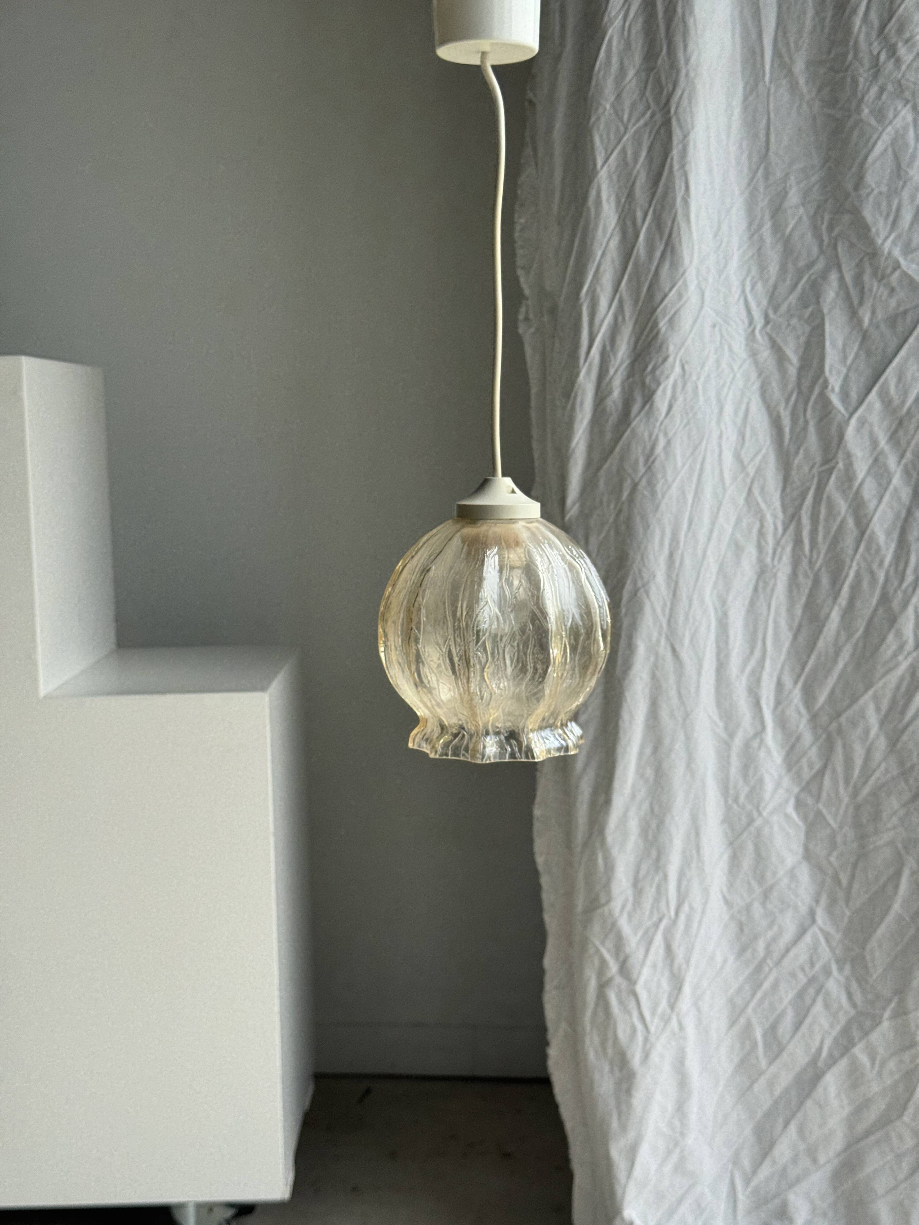 Suspension vintage en verre soufflé