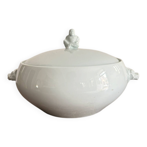 Soupière Légumier Plat Céramique Céladon Bouddha Art Déco