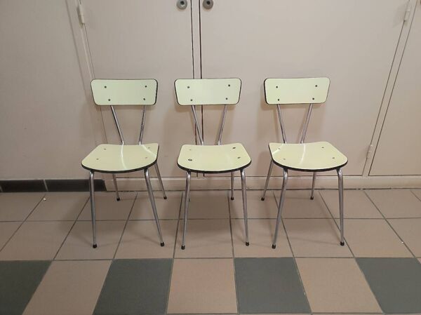 Chaise formica et métal vintage