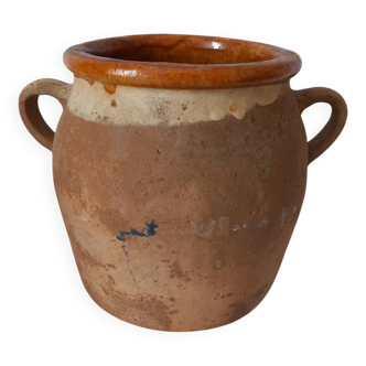 Old glazed terracotta pot